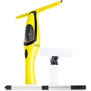 PROREGAL SMART Akku Fenstersauger mit Teleskopstange Inkl. Sprühflasche Mikrofaserwischer