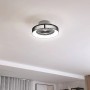 Dimmbarer LED Deckenventilator Mace von Lindby, schwarz, mit Lampe für Wohnzimmer.