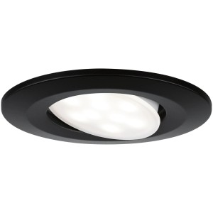 Schwenkbarer, runder Paulmann LED-Einbaustrahler Calla, 3x6W, schwarz matt, 4000K, IP65.