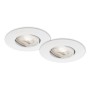 2er-Set weiße Briloner LED-Einbauleuchten Kulana, schwenkbar und dimmbar.