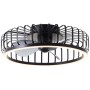Schwarze LED-Deckenleuchte Capo mit Ventilator, Ø 48cm. Moderne Deckenlampe mit integriertem Ventilator.