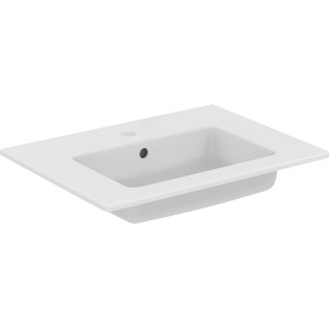 Ideal Standard Eurovit Plus Einzelwaschtisch, 50 cm, Weiß Hochglanz. Keramik Waschbecken für Bad.