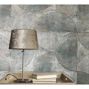 Marburg Vliestapete Vintage Deluxe mit geometrischer Struktur in Grau-Anthrazit.