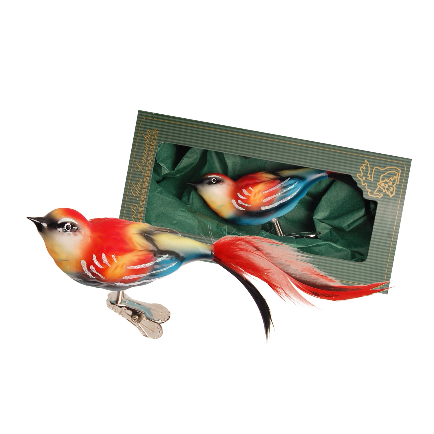 Krebs Glas Lauscha Weihnachtsornament Bienenfresser 1-tlg. 5cm