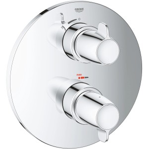 Grohe Grohtherm Special Thermostat-Brausebatterie in Chrom mit zwei Flügelgriffen.