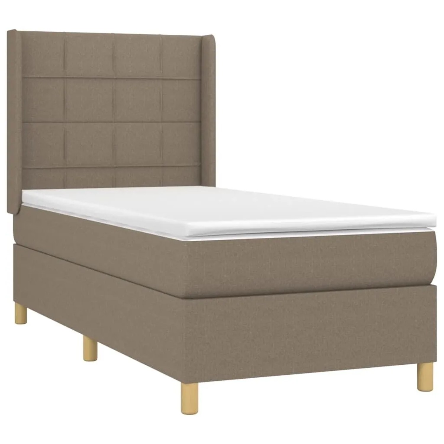 vidaXL Boxspringbett mit Matratze & LED Taupe 90x190 cm Stoff 3138841 günstig online kaufen