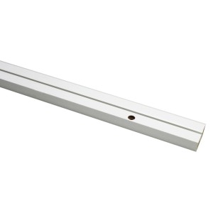 Weiße Gardinia Vorhangschiene GE1, 1-läufig, 120 cm lang, mit vorgebohrten Löchern.