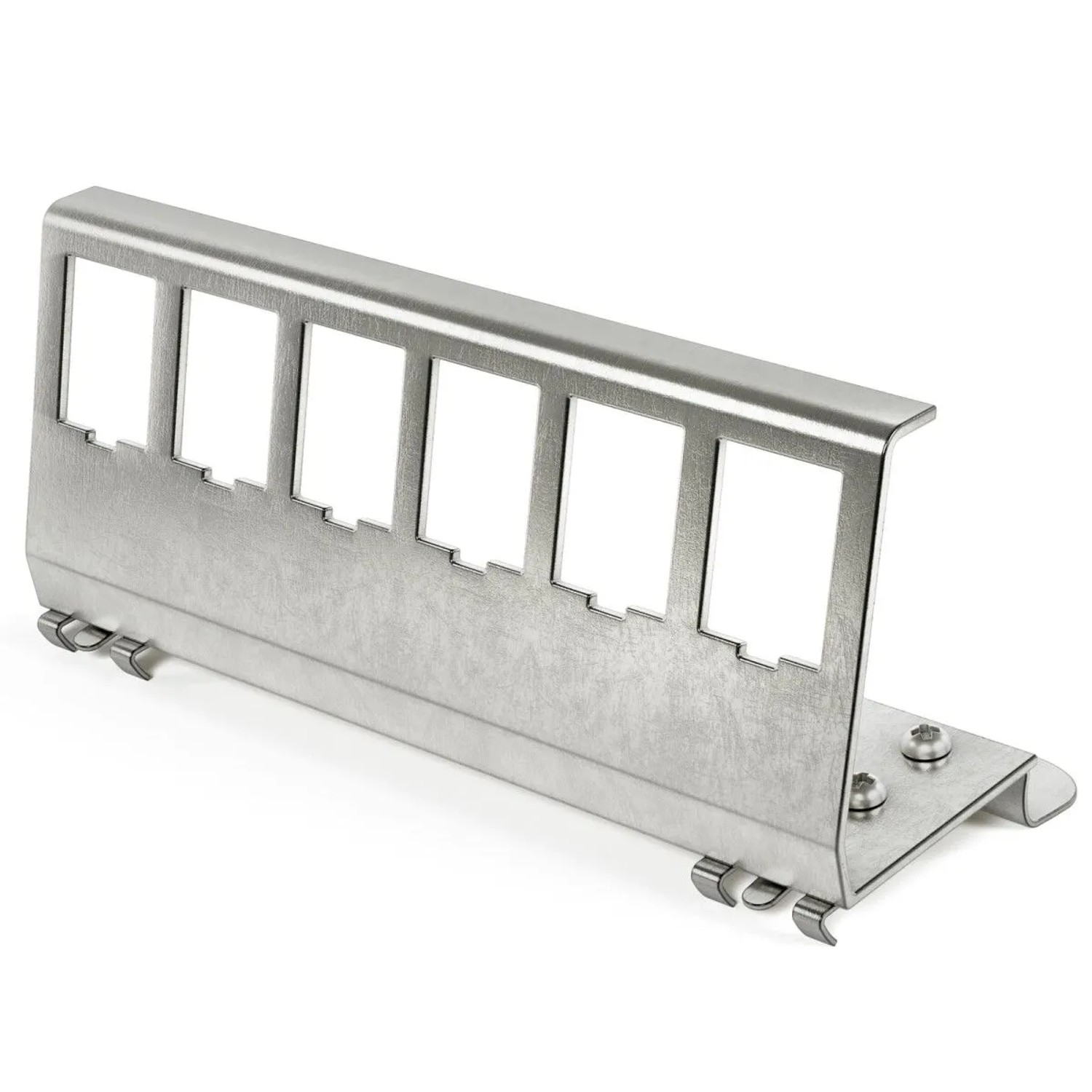 hb-digital Hutschienenadapter für 6 Keystone Modul Edelstahl für 35mm DIN-Schienen