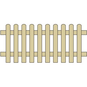 Staketenzaun, druckimprägniert, 180x85cm, für Gartenbegrenzung.
