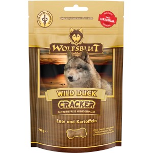 Wolfsblut Hundesnack Cracker Wild Duck, 70g Packung. Getreidefreie Hunde-Natursnacks mit Ente.