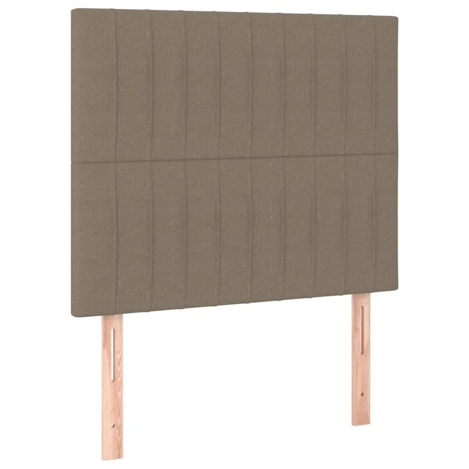 Boxspringbett vidaXL mit Matratze, taupefarbener Stoff, 90x190 cm. Bett mit gestepptem Kopfteil.