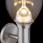 Globo LED-Solar-Wandleuchte mit Bewegungsmelder aus Edelstahl für den Außenbereich.