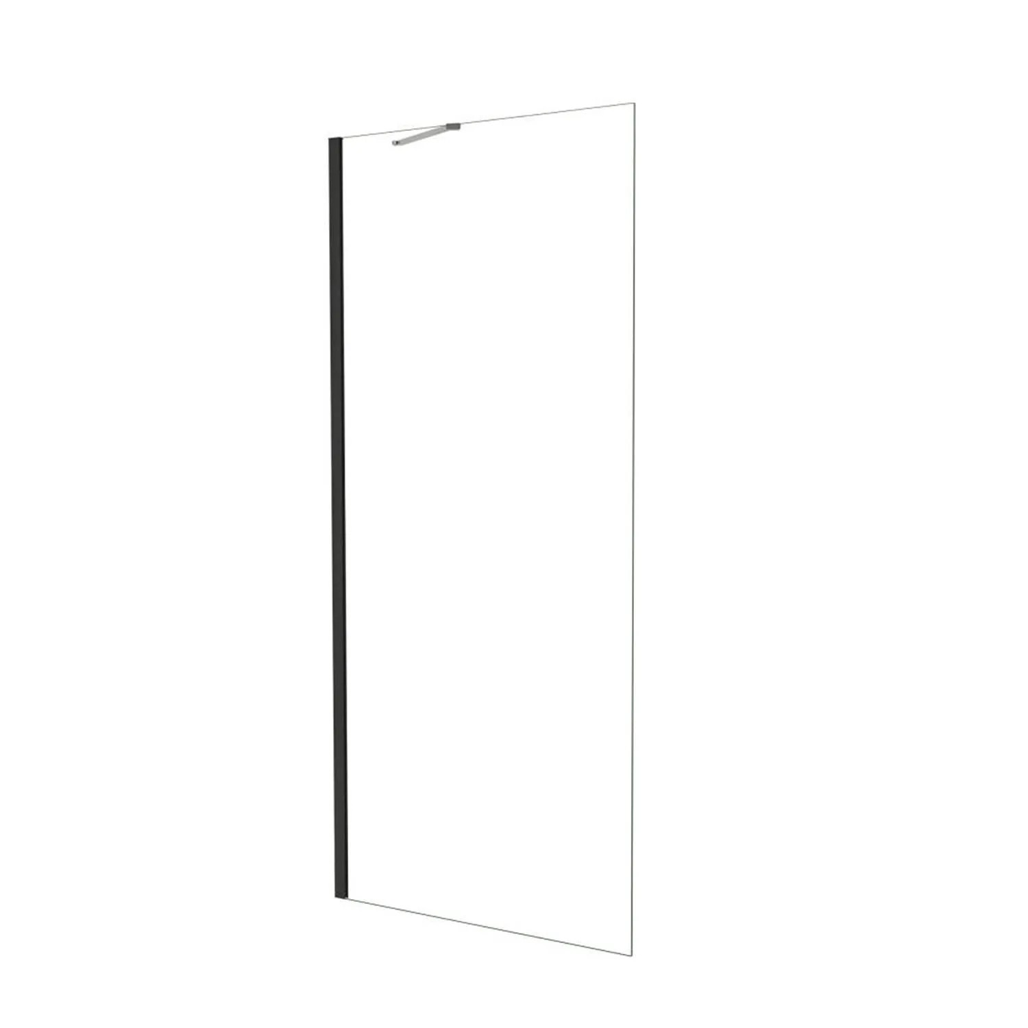 AICA Walk In Dusche 80 x 185cm Schwarz Duschwand Mit Stabilisator 6mm NANO ESG Duschabtrennung Duschtrennwand F104