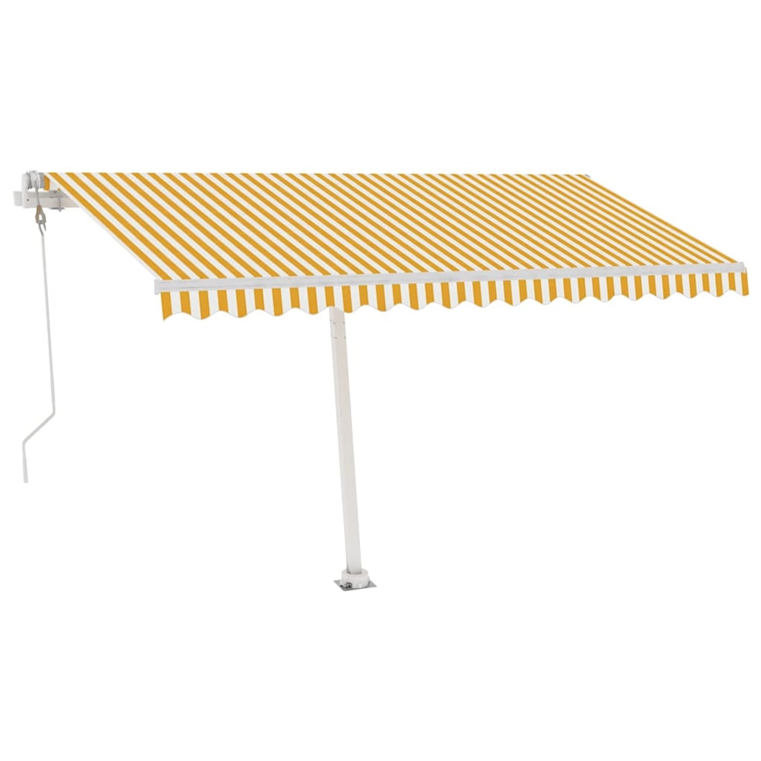 furnicato Standmarkise Automatisch 400x300 cm Gelb/Weiß günstig online kaufen