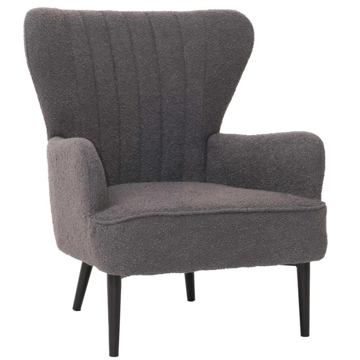 MCW Lounge-Sessel K37 Stoff Bouclé 600g/m² Dunkelgrau