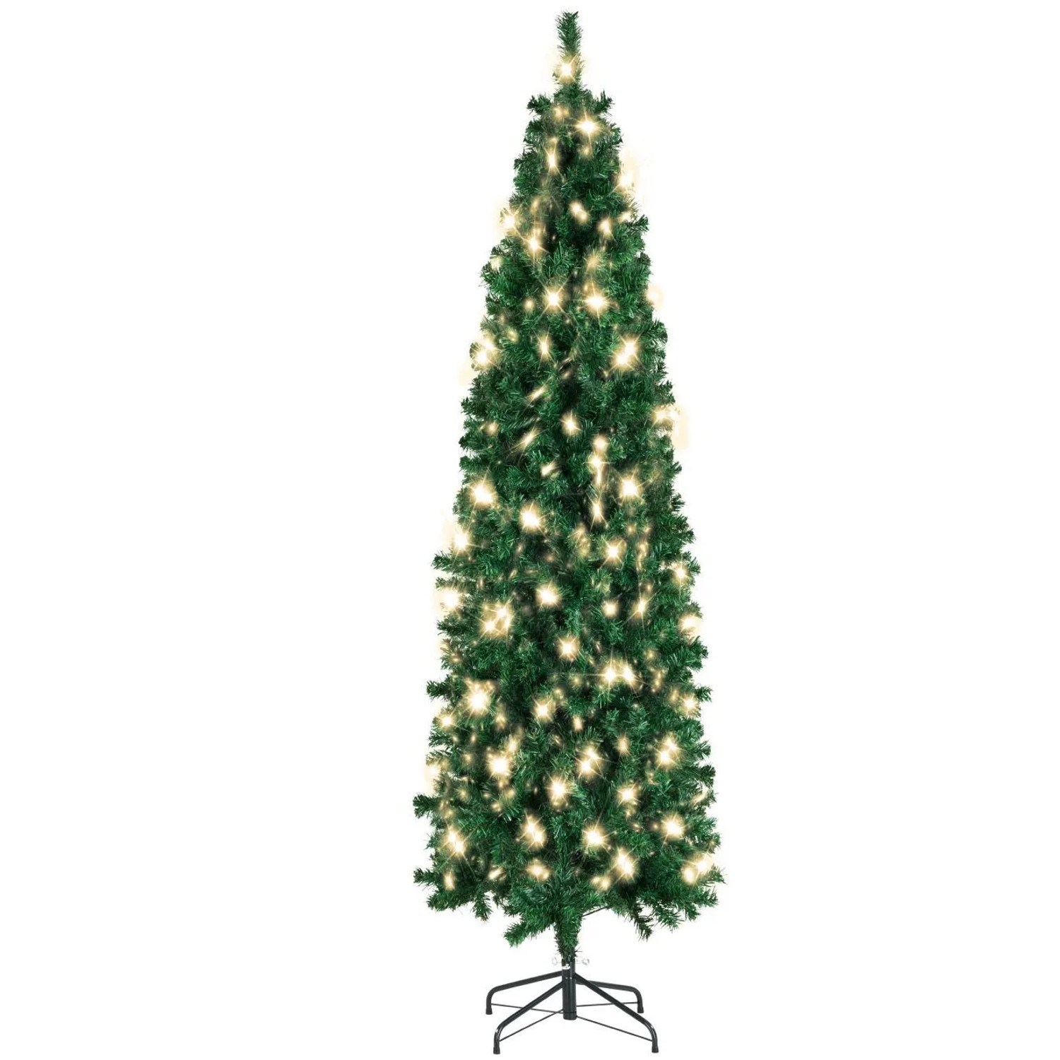 Tectake Set Weihnachtsbaum Mit Lichterkette Verschiedene Größen Künstlich In Grün Mit Dichten Nadeln Detailliert Und Naturgetreu 73 X 73 X 210 Cm