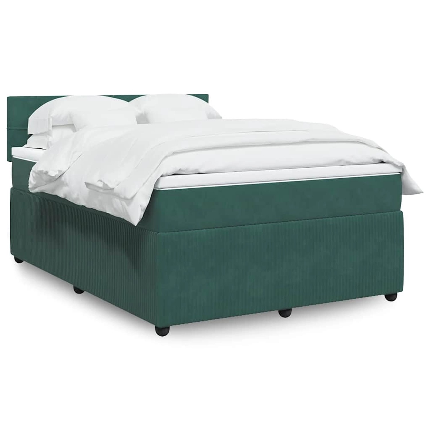 vidaXL Boxspringbett mit Matratze Dunkelgrün 160x200 cm Samt 3290085 günstig online kaufen