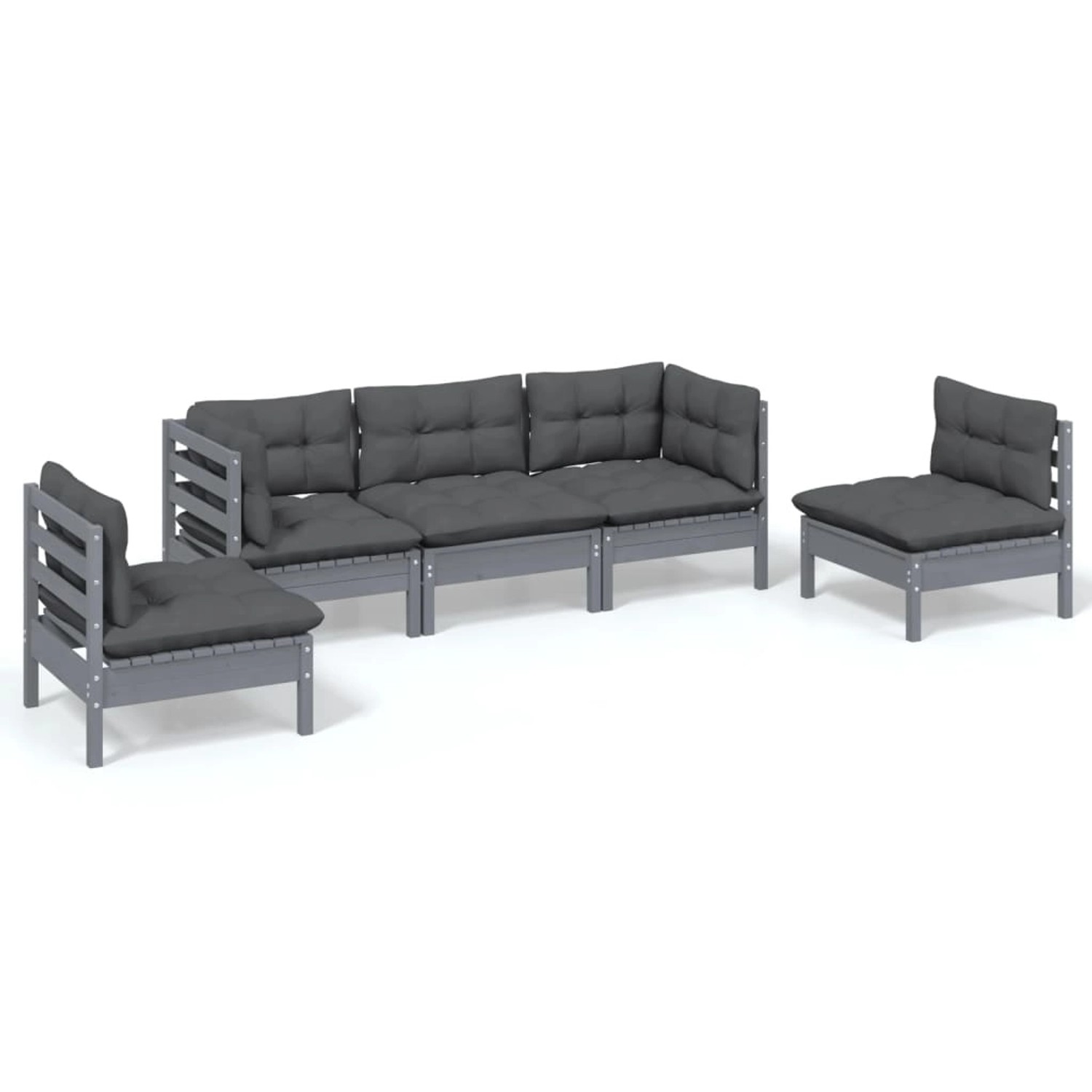 vidaXL 5-tlg Garten-Lounge-Set mit Kissen Kiefer Massivholz Modell 95