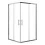 AICA Duschkabine 80x80 mit Schiebetür, Eckeinstieg, ESG Glas und Chromrahmen.