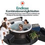 Canadian Spa Stufe in Braun für runde Whirlpools, Teil der Whirlpool Randmöbel Kollektion.