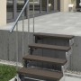 Dolle Außentreppe Gardentop mit 3 Stufen in Dunkelbraun und Alu-Geländer.