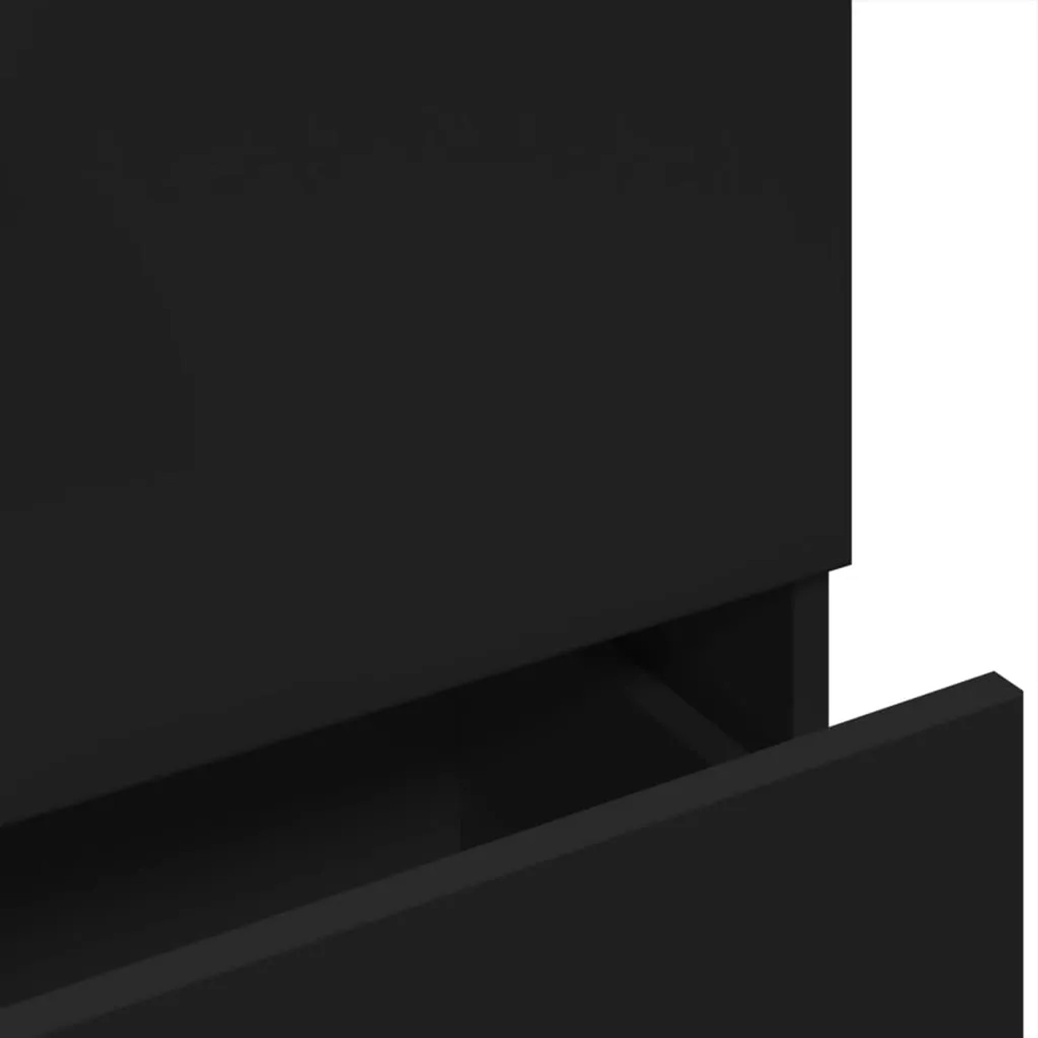 vidaXL Waschbeckenunterschrank, schwarz, mit Schublade und Fach, aus Holzwerkstoff.
