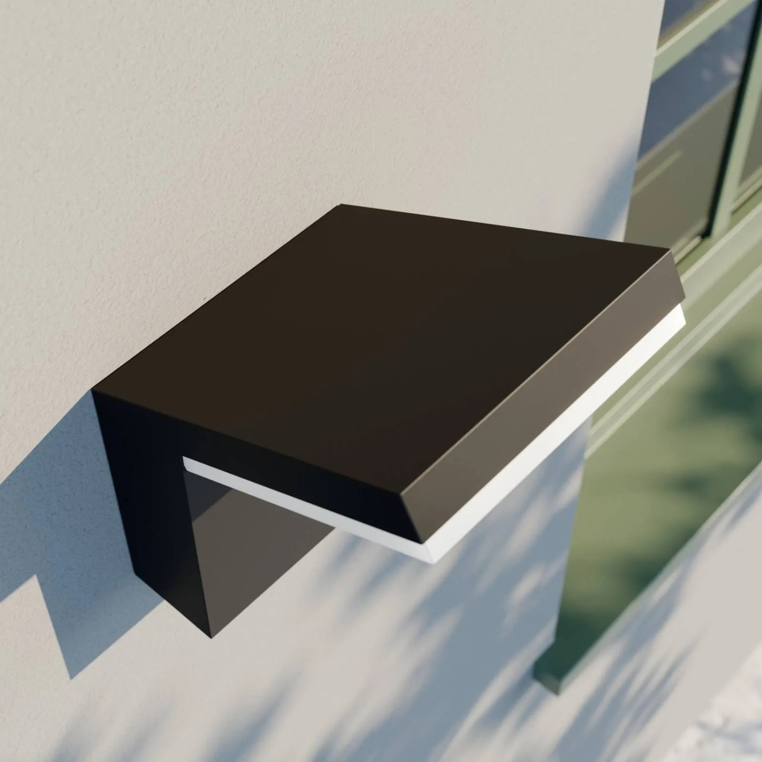 Moderne, schwarze Arcchio LED Außenwandleuchte Yolena aus Aluminium. 1-flammig für Terrasse & Garten.