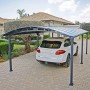 Canopia Carport Arcadia 6400 in Anthrazit mit Auto. Stabiler Unterstand für PKW, Motorrad oder Fahrräder.