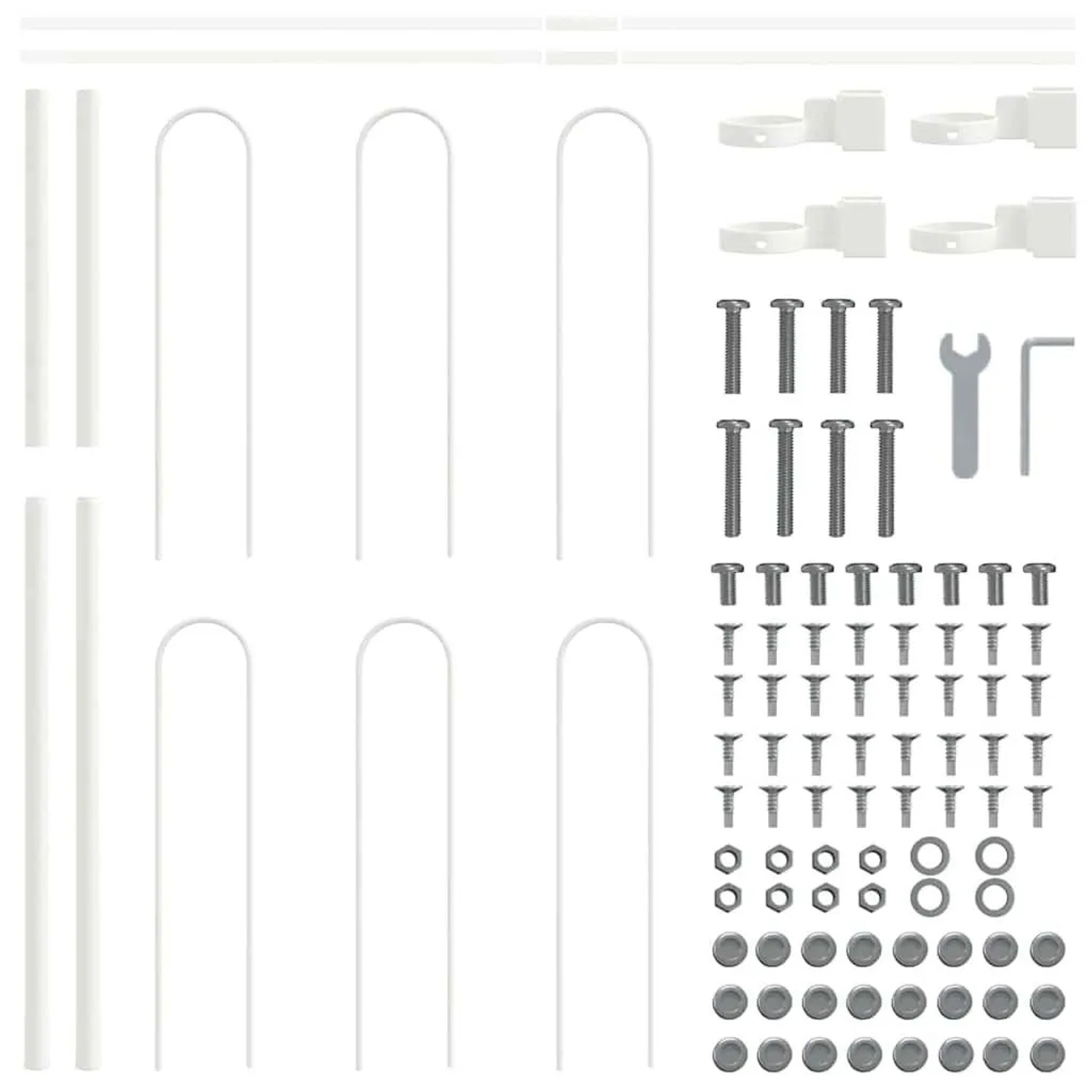 vidaXL Gartenzaun Weiß 1,7 x 1 m Pulverbeschichteter Stahl 42003885 günstig online kaufen