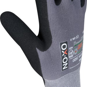 OX-ON Handschuh Flexible Supreme 1600, grau-schwarz, Gr. 6. Arbeitskleidung für sicheren Griff.