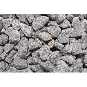 Granitbruch Salz-Pfeffer, 25-50mm, ideal für Gartenwege und Gabionen.