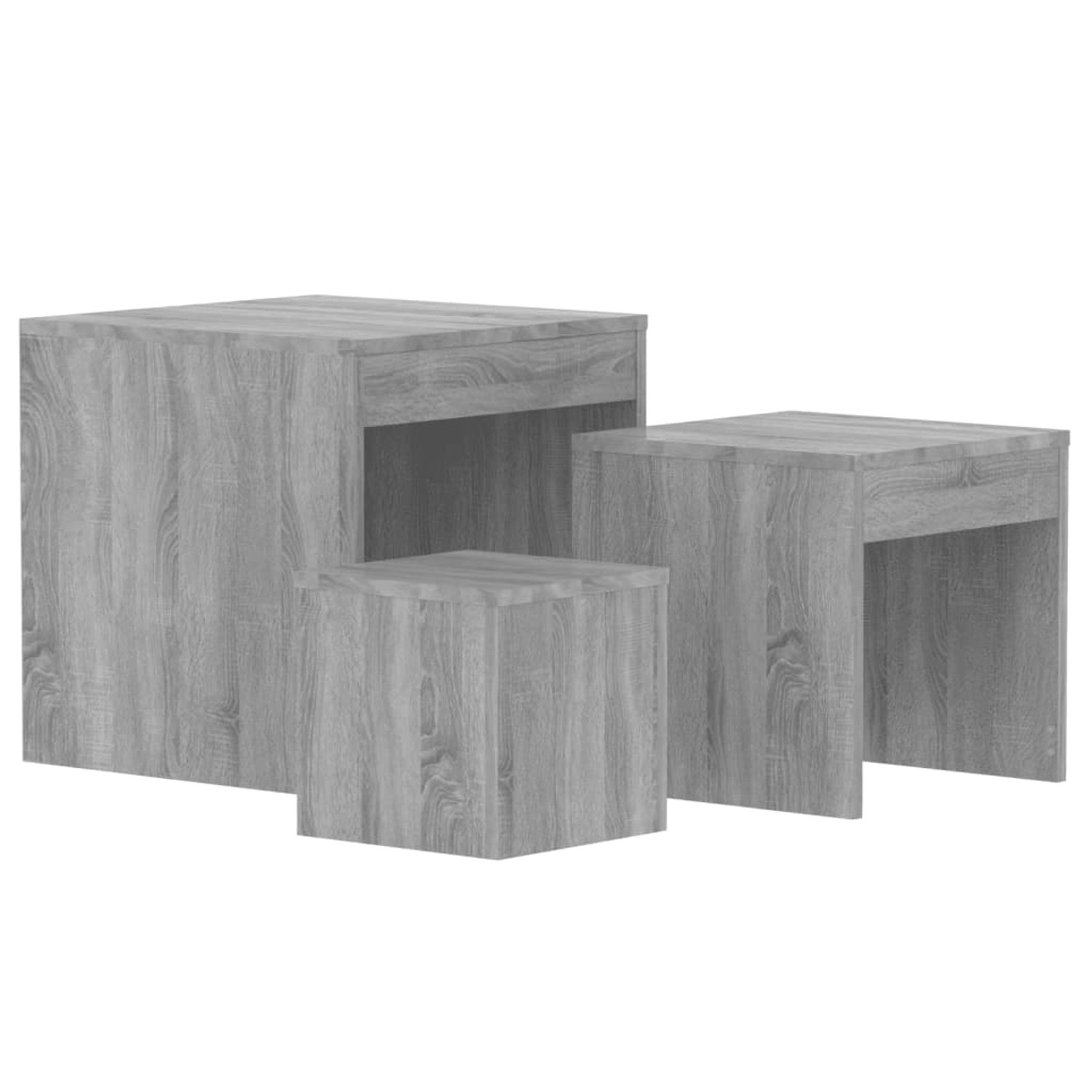 vidaXL Satztische 3 Stk. Grau Sonoma Holzwerkstoff Modell 10 günstig online kaufen