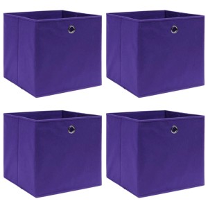 vidaXL Aufbewahrungsboxen 4 Stk Lila 32x32x32 cm Stoff 288353
