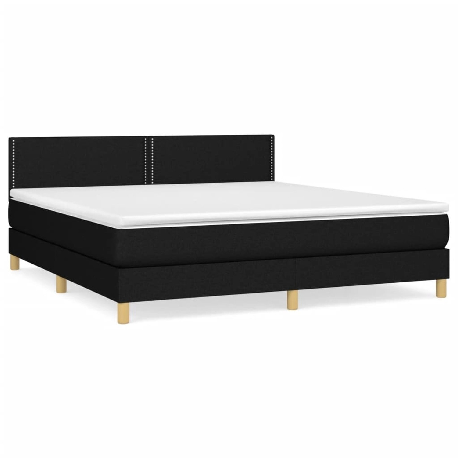 vidaXL Boxspringbett mit Matratze Schwarz 160x200 cm Stoff 3140547 günstig online kaufen