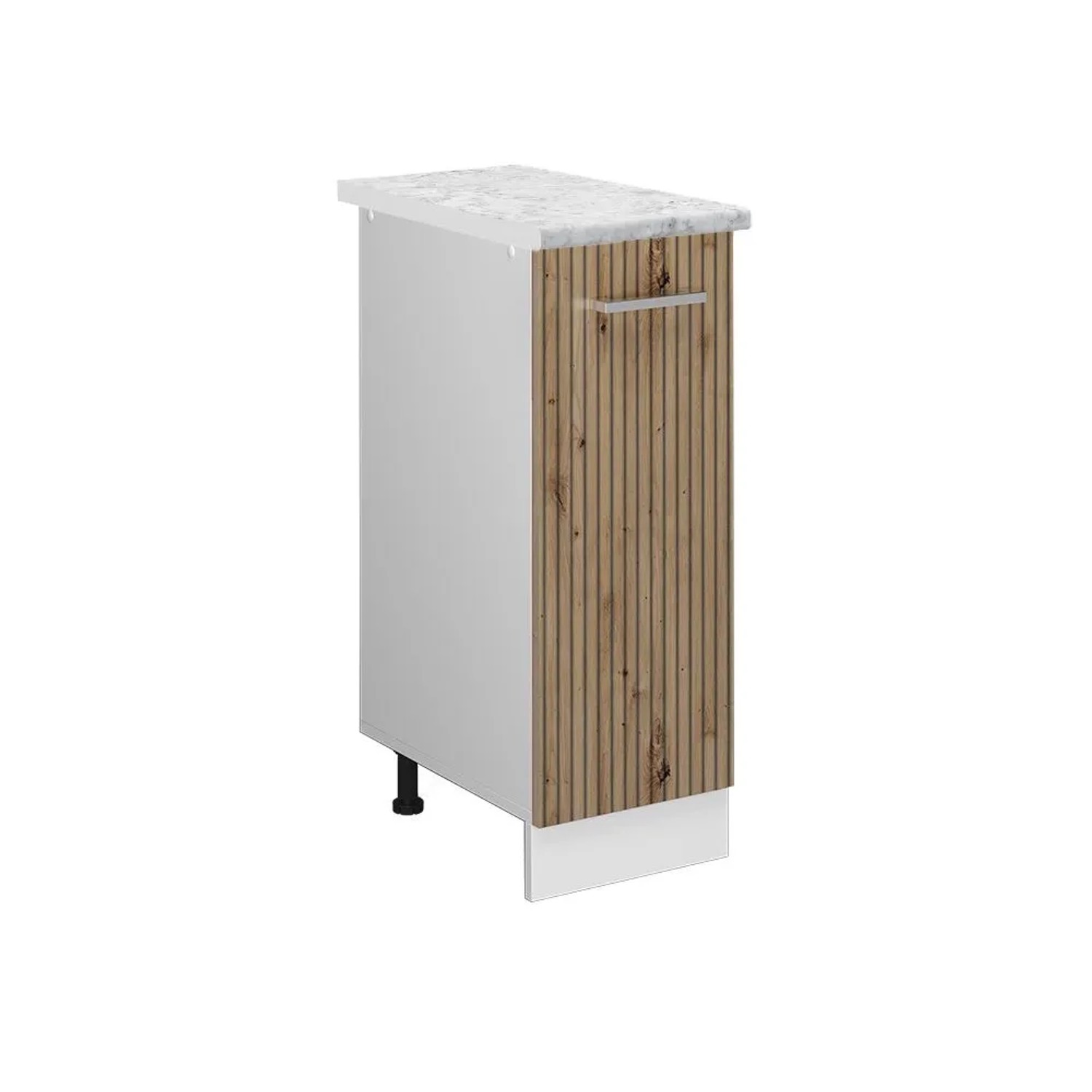 Vicco Apothekerschrank R-Line Medizinschrank für die Küche Artisan-Eiche Weiß 30 cm AP Marmor