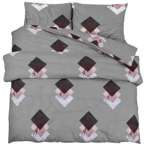 vidaXL Bettwäsche-Set Grau 260x240 cm Baumwolle 136468
