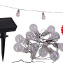 10er LED Solar Lichterkette mit Glühbirnen, 7,60 m, schwarz, für Garten, Terrasse oder Balkon.