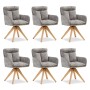 Homestyle4u 6er Set Polsterstühle, drehbar, grau, mit Holzbeinen. Esszimmerstühle für komfortables Sitzen.