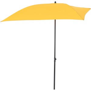 Gelber Siena Garden Balkonschirm 100x160 cm mit Knickfunktion für optimalen Sonnenschutz.