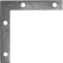 Flacher, verzinkter Eckwinkel 60x60x10 mm für leichte Holzverbindungen.