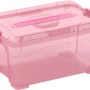 Clipbox Moover XS in Fuchsia: Aufbewahrungsbox mit Deckel und Griff.