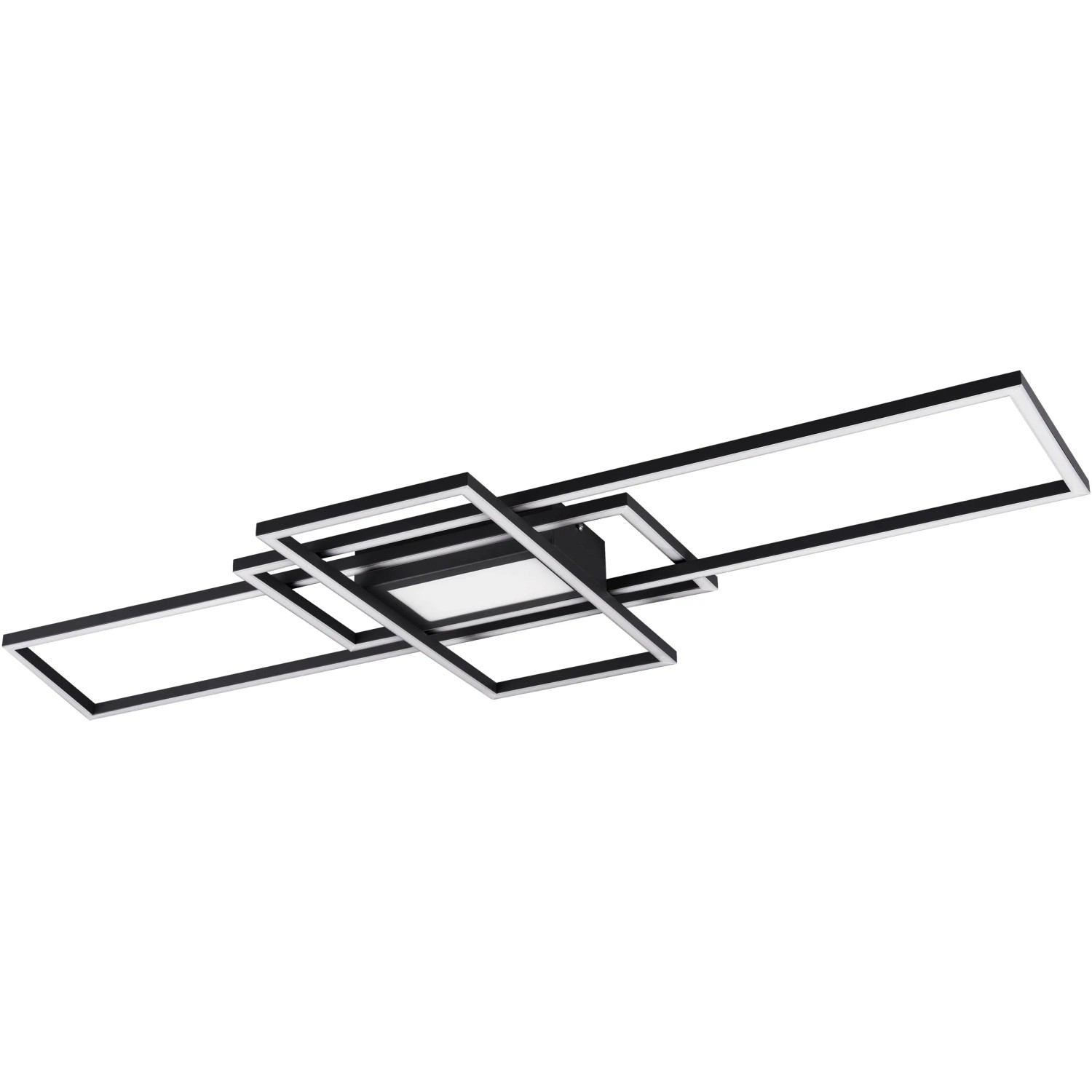 Moderne Trio LED-Deckenleuchte Irvine, 105x42 cm, anthrazit. Dimmbare Wohnraumleuchte mit Fernbedienung.