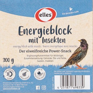 Elles Wildvogelfutter Energieblock mit Insekten 300 g