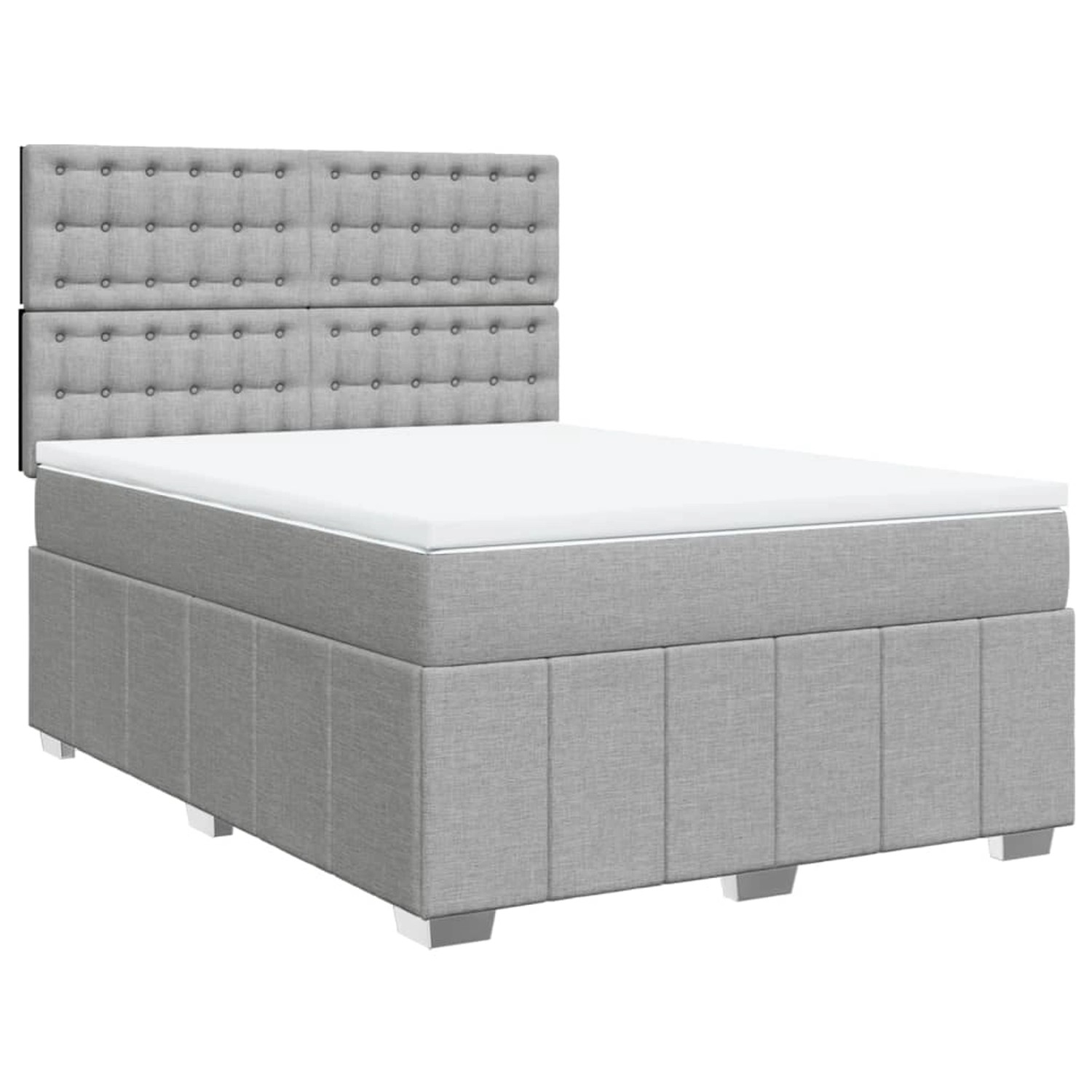 vidaXL Boxspringbett mit Matratze Hellgrau 140x200 cm Stoff 3291705 günstig online kaufen