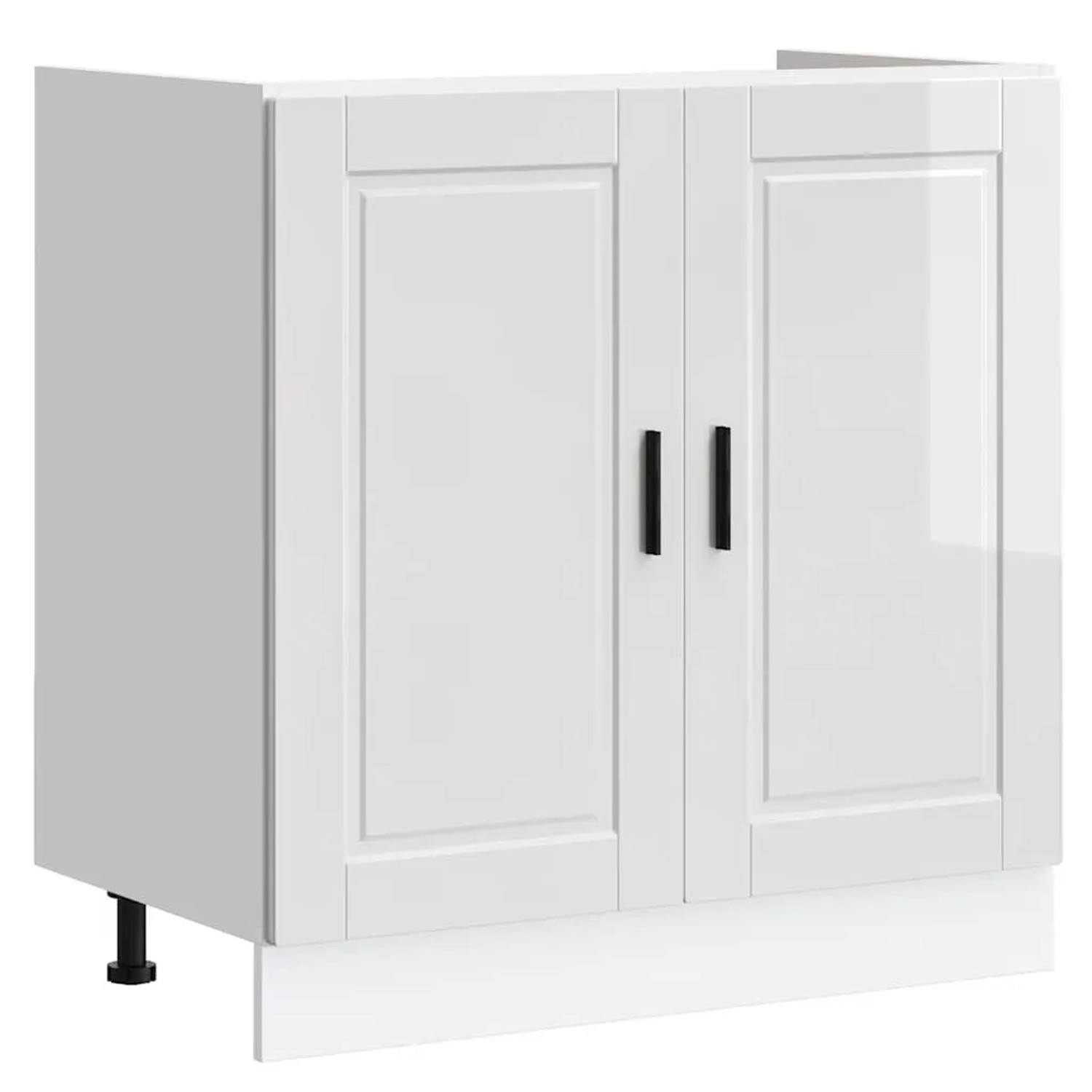 vidaXL Spülenunterschrank Porto Hochglanz-Weiß 80x46x81,5 cm 853929