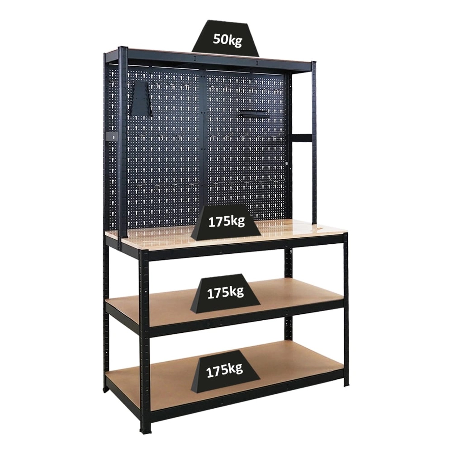 PROREGAL Profi Werkbank GIANT BEAST Mit Lochwand HxBxT 180 x 120 x 60 cm Fa günstig online kaufen