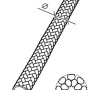 Abbildung eines weißen, geflochtenen Conacord Polyesterseils (Ø 1,7 mm) als Meterware.