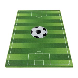 Ayyildiz Kinderteppich Play, 100x150 cm, grüner Fußballplatz mit Ball.
