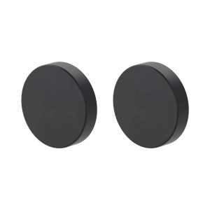 Novadoors Blind-Rosettenpaar in Schwarz, Türbeschläge zur Abdeckung von Schlüsselloch-Bohrungen.