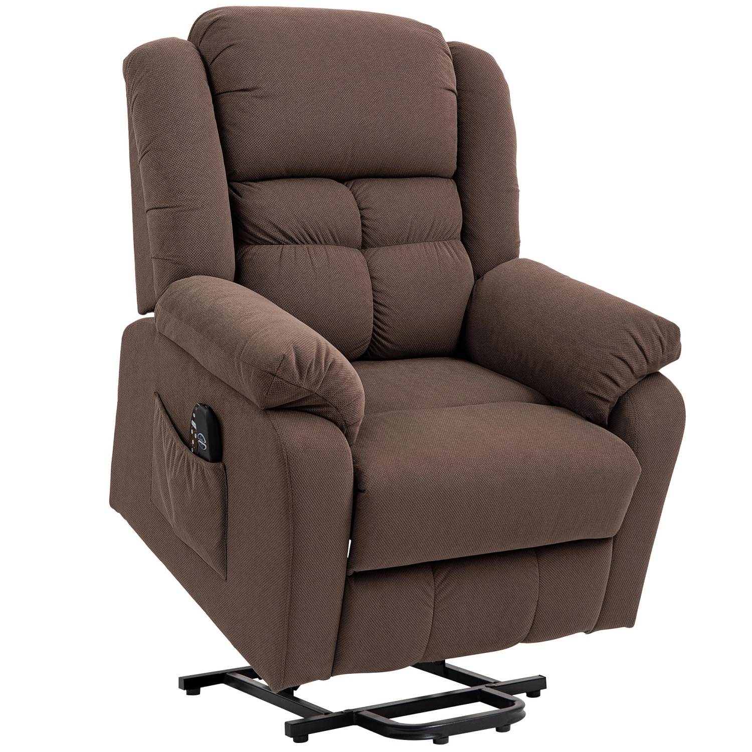 HOMCOM Fernsehsessel mit Aufstehhilfe Polyester Stahl Braun 92B x 102T x 10 günstig online kaufen